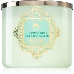 White Barn Peppermint Hot Chocolate Candle - Light Green and Gold